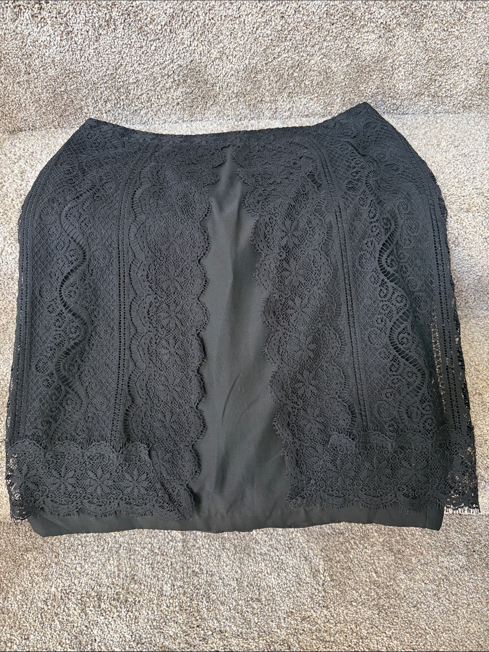 Trina Turk Black Lace Mini Skirt Size 10 Like New